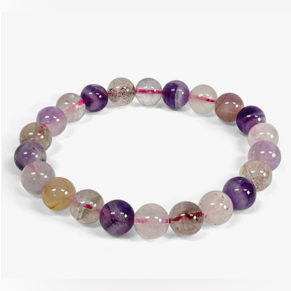 8mm Super Seven Crystal Bead Stretch Bracelet